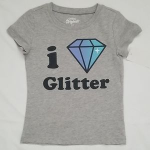 ❤Oshkosh Toddler Girl Gray 3T Tee Shirt